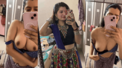 Marwari Wife Pulls Her Bra Down in the Mirror and Sends the Clip to Her Stressed Husband